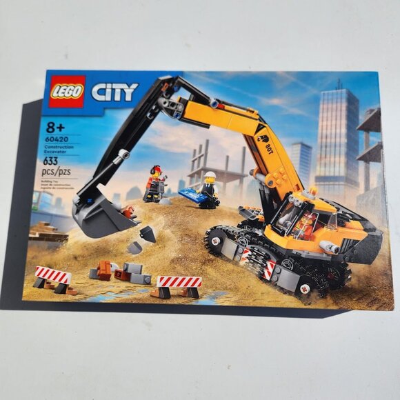 NEW Lego City Construction Excavator Toy Building Set 60420 Truck Playset 633-pi - Picture 4 of 16